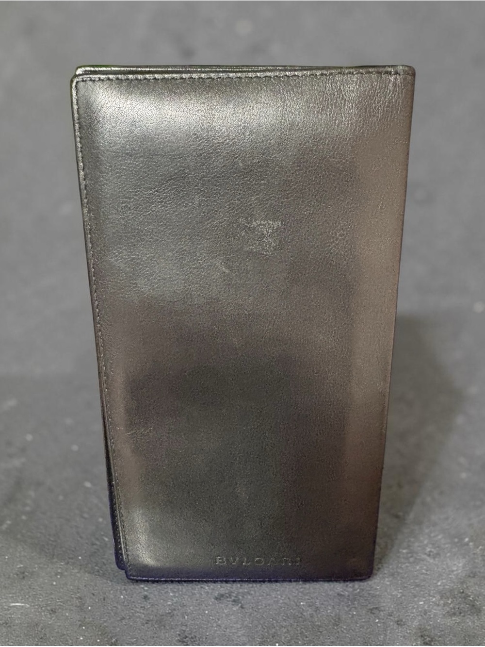 Bulgari Black calfskin Leather long Wallet